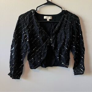 AFTER THE RAIN Cropped Sequent Cardigan Size Small